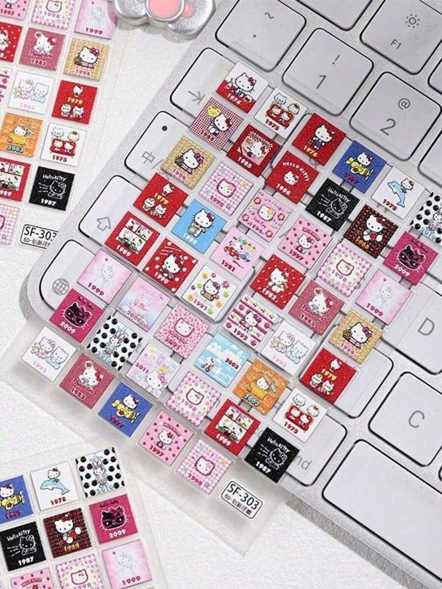 Assorted Cat Stickers, Cute 3D Embossed Cartoon Stickers For DIY Phone Case, Water Bottle, Versatile Decorative Stickers (Some Color Variations May Occur) - Multicolor - View 1