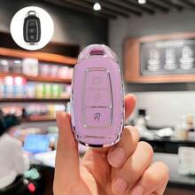 适用于 Santa Fe、Elantra、GT、Veloster、Accent、Venue 的 3 键软 TPU 汽车遥控钥匙套钥匙扣 - A - 查看 8