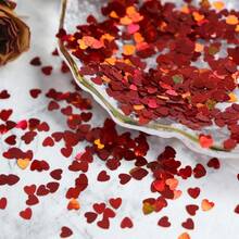 4袋/套 4包x2克 全息红色心形闪光树脂亮片填充物，模具填充材料，DIY工艺品，情人节工艺品，珠宝铸造用品 - 彩色 - 查看 5