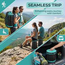 可折叠凳，高度可调节，带提手，重型便携式伸缩凳，适用于露营、钓鱼、徒步旅行、旅行和室内使用，最大承重330磅。重型可折叠凳，高度可调节，防滑设计，便携式折叠凳，适用于户外露营、钓鱼、旅行和室内使用。 - 彩色 - 查看 3