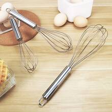 1pc Heat-Resistant Non-Stick Stainless Steel Whisk, Suitable For Cooking, Baking And Mixing, Manual Operation Without Electricity - Silver - View 4