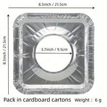 10/30/50片装燃气灶防油垫，厨房灶台防污垫，燃气灶罩，灶台保护垫，加厚铝箔燃气灶垫，灶台清洁托盘，耐高温燃气灶防水防油罩 | 一次性铝制灶台罩 | 8.5英寸方形隔热燃气灶保护垫 | 加厚燃气灶罩，厨房用具，厨房用品及家用厨具 - 彩色 - 查看 5