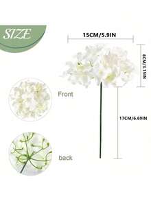 6pcs Artificial Hydrangea Flowers, Silk Hydrangea Flowers, Fake Plants, Home, Restaurant, Living Room, Outdoor Garden Decor, Floral Arrangement, Photography Props, Autumn, Spring, Vase, Flower Wall, Wreath, Bridal Bouquet, Wedding Decoration, DIY Wreath Materials, Birthday Party Decor, Home Decor Accessories, Valentine's Day - Purple - View 3