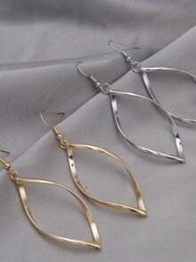 两对扭曲菱形耳环，欧美跨境风格 - 彩色 - 查看 4