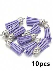 10pcs Fashion Tassel Pendant, Leather Tassel, For Jewelry Making, DIY Bracelet, Necklace, Earring Accessories - Multicolor - View 15