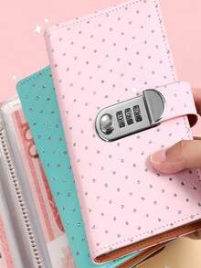 1pc Password Locked Piggy Bank, 6 Color Options, Transparent Layer For Cash Storage, Girly Aesthetic Savings Ledger, Accounting Notebook, Gift For Friends, Vintage Style Long Wallet - Slim, Large Capacity, Multi-Pocket Clutch Purse, Solid Color Faux Leather Wallet, Suitable For Daily Use, Coin Purse - Multicolor - View 4