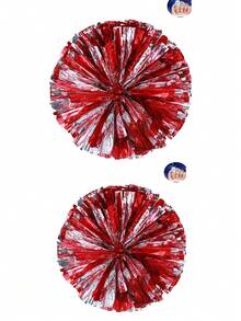 2pcs Football/Basketball Cheerleader Pom Poms, Metal Series Sports Team Activity, Dancing Performance Props, Square Dance Game Props, Dancing And Fan Cheering Props, Suitable For Outdoor Sports Team Performances