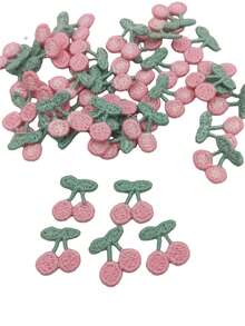 12 件/36 件服装装饰手工缝制绣花补丁 DIY 樱桃面料贴花配饰适用于服装、发饰、工艺品 - 彩色 - 查看 8