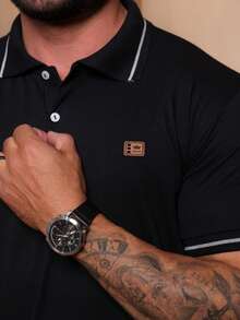 Kit Of 2 High Quality Polo Shirts 100% Cotton Men's Basic T-Shirt Autumn Spring Spring/Autumn Summer Winter All Spring/Summer Autumn/Winter Spring/Summer/Autumn Regular Fit Christmas Thanksgiving Valentine's Day Pride Month Teacher's Day Father's Day Polo Shirt - Quân đội và người da đen - Xem 3