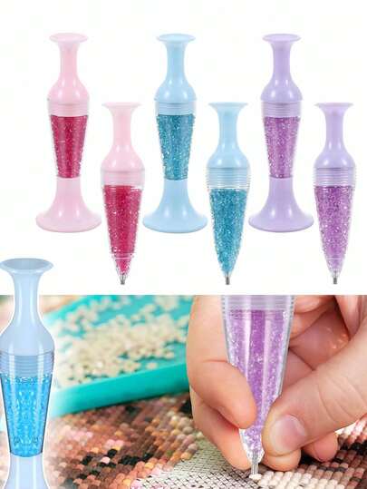 钻石画笔，DIY工具，内含闪亮钻石 - 适用于美甲、水晶花瓶镶嵌和手工刺绣的完整手工编码笔 - 创意钻石画工具、工艺品、女性手工艺品、手工材料、爱好钻石、DIY手工套装、文具、彩色手工用品、工艺品材料、装饰文具