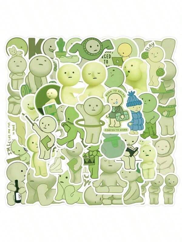 55PCS  Stickers Aesthetic Vinyl Stickers Decals Scrapbook, Journaling, Laptop, Bumper, Skateboard, Water Bottles, Computer, Phone Back To School DLCK