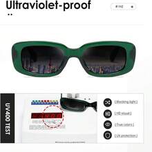 1pcNew 2026kimorn Rectangular Sunglasses For Men And Women Fashion Retro Fashion Sunglasses 90s Retro UV 400 Protective Square Frame K1200 - Black Frame Grey Lens+ Frame Grey Lens - View 8