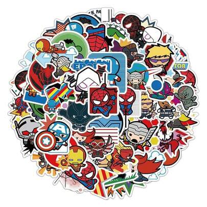 50 miếng dán hình Avengers dễ thương, thích hợp để trang trí sổ lưu niệm, vali, sổ tay, album, tủ lạnh, hình dán hoạt hình vui nhộn cho đồ chơi, quà tặng, đồ dùng học tập.