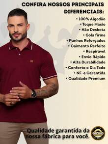 Kit Of 2 High Quality Polo Shirts 100% Cotton Men's Basic T-Shirt Autumn Spring Spring/Autumn Summer Winter All Spring/Summer Autumn/Winter Spring/Summer/Autumn Regular Fit Christmas Thanksgiving Valentine's Day Pride Month Teacher's Day Father's Day Polo Shirt - 馬沙拉和鉛 - 查看 4