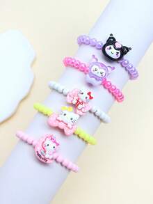 3pcs/Set Sanrio Characters Beaded Bracelets For Girls, Including My Melody, Kuromi, Cinnamoroll, Pompompurin, Suitable For Girls, Best Friends, Daily, School, Birthday Gifts - Multicolor - View 9