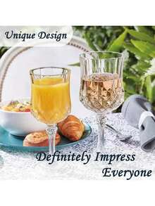 12/6/4/2/1 件装深绿色复古塑料酒杯 - 7盎司耐用可重复使用饮料杯，水晶香槟杯，是婚礼、派对、酒吧、俱乐部、餐厅的理想之选 - 彩色 - 查看 4