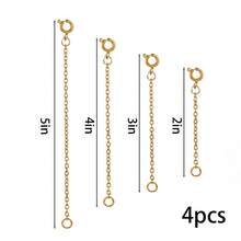 4pcs 18K Gold Plated Stainless Steel Extension Chain, 1-4 Nodes Stainless Steel Extension Chain, Double-Sided Stainless Steel Spring Clasp, High-Quality Stainless Steel Material, Exquisite Craftsmanship - Low Allergenicity - Durable, Suitable For Extending Necklaces, Bracelets, Anklets And Various DIY Jewelry Making, Adjustable Length 2-5 Inches - Spring Buckle Extension Chain - View 11