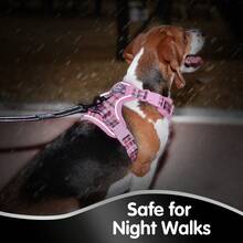 Arnés para perro transpirable y duradero, con anillos en D en la parte delantera y trasera, chaleco acolchado de tela Oxford para mascotas, a prueba de ahogo y escape - Rosa - Ver 8