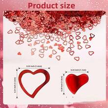 600颗红色心形闪光彩纸屑 - 闪亮、不掉屑、易于清洁，是情人节、婚礼、生日、订婚、单身派对、派对主办方和活动策划者的理想之选 - 适用于“心形彩纸屑”和“闪光桌饰” - 紅色 - 查看 4