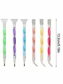 彩色钻石画笔套装，5D点钻笔，马赛克十字绣配件及工具，适合手工爱好者 - 彩色 - 查看 7