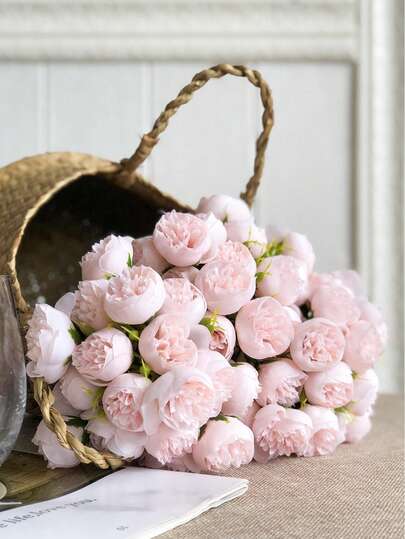 MEHELANY 1Pc Artificial Flower Pink Silk Flowers Ranunculus Artificial Flower, Faux Silk Mini Pink Ranunculus Flowers For Woman DIY Bouquet, Bulk Fake Peony Wedding Filler Flowers For Wedding Engagement Centerpieces Arrangements Bridal Shower Decorations Home Decor