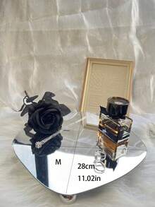 1pc Acrylic Tray, Black Mirror Reflection Asymmetrical Minimalist Aromatherapy Fragrance Photo Shooting Prop Background Decor Tray, Elegant French Style Home Decor Entryway Accessory, Jewelry Tray Storage, Makeup Room Decor, Room Decor - Multicolor - View 9