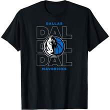 NBAs - Dallas Mavericks Stacked City Logo T-Shirt - Black - View 1