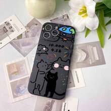 かわいい猫をテーマにしたクラウドのフライングディスクと花火のスマホケース、ストレートエッジのTPU、細いかい穴のソフトシェル、マイクロフロストフィール、クラシックでシンプル、保護のための指紋防止ケース。  17、16、15、14、13、12、11のプロ、プロマックス、プラス、エアシリーズを使う。 お友達、愛する人、または個人的な使用の晴れらしい贈呈り物です。 - ホワイト - チェックする 7