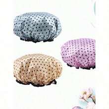 1pc Shower Cap, Women's Reusable Waterproof Elastic Shower Cap, Suitable For Long Hair Home Bathroom Decor Fall Decor Back To School - Nhiều màu - Xem 4
