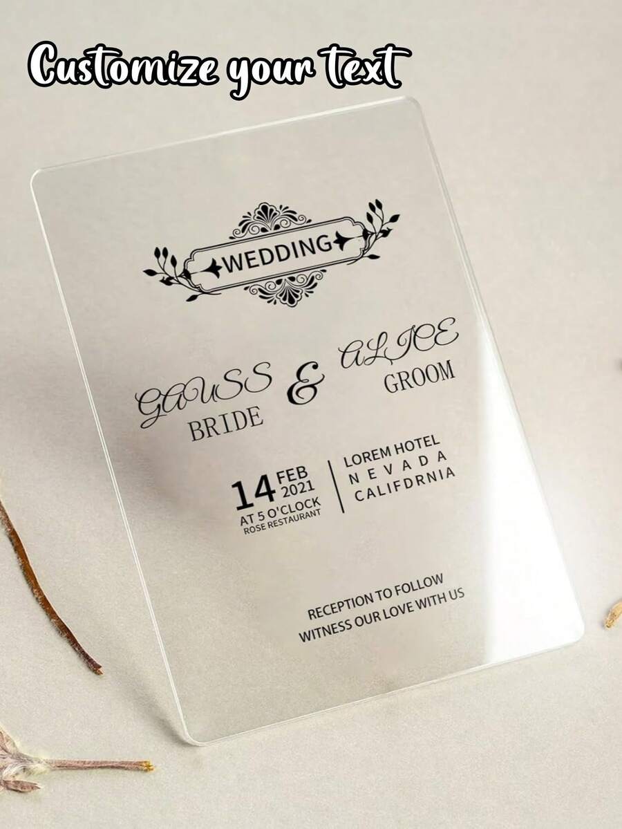 Tarjeta de invitación de boda personalizada - Álbum de fotos de estilo de planificación de bodas con ranura para marco y texto/foto personalizados, se puede rellenar con nombre/fecha/ubicación - Libro de visitas de alta calidad para novio y novia - Multicolor - Ver 1