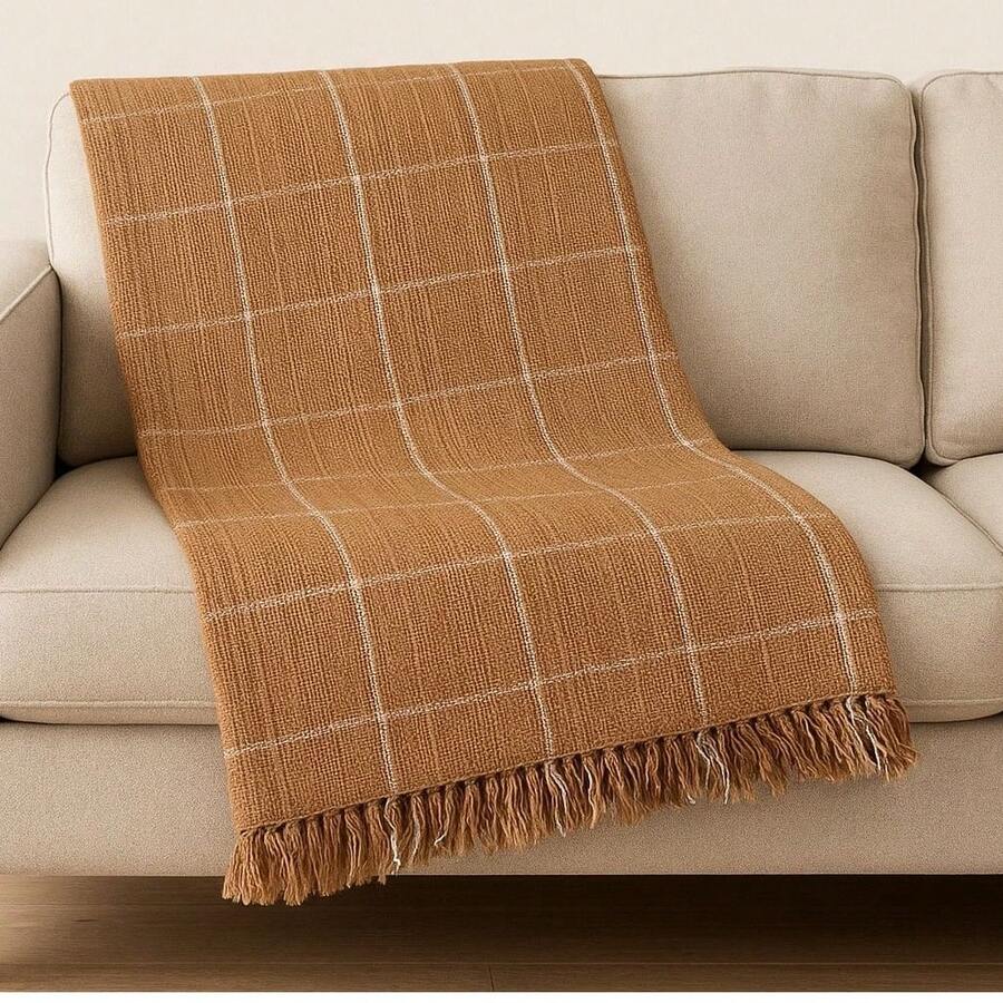 Luxury Giant Sofa Throw 240m X 180m - PREMIUM CHESS SAND - View 1