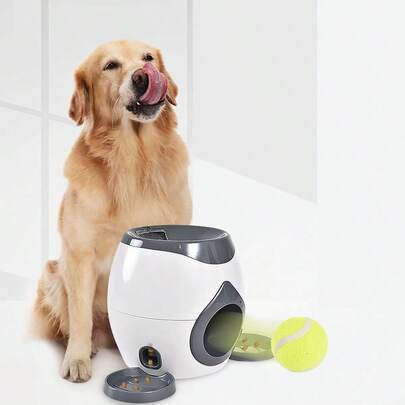 宠物玩具 - 狗狗网球玩具、自娱自乐玩具、自动喂食器和奖励机、互动室内玩具、零食分配器、训练机、抛球玩具