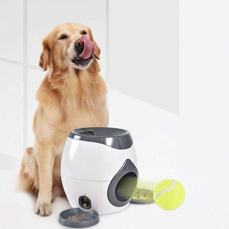 宠物玩具 - 狗狗网球玩具、自娱自乐玩具、自动喂食器和奖励机、互动室内玩具、零食分配器、训练机、抛球玩具 - 彩色 - 查看 1