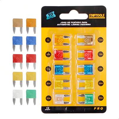 Fusível Automotivo Mini Lâmina Kit 10 Unidades 5A a 30A