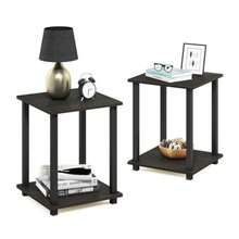 Furinno 12127EX/BK Simplistic End Table Espresso/Black Set of 2 - EspressoBlack - Ver 1