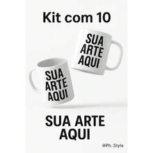 KIT COM 10 CANECAS DE PORCELANA PERSONALIZAVEL - MANDE SUA ARTE E GARANTA UMA CANECA INCRIVEL - Multicolorido - Visão 1