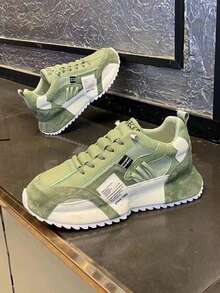 男士透气网眼厚底运动鞋，休闲增高运动鞋