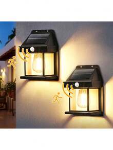Lumière murale solaire LED sans fil pour l'extérieur, lampe de porche étanche IP65 avec 3 modes et détecteur de mouvement, lampe murale convenant pour l'entrée, l'ouverture du garage, la clôture du jardin et la décoration du paysage - Multicolore - Voir 17