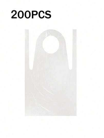 200pcs Disposable Plastic Aprons For Cooking, Value Pack,Bulk,Heavy Duty,Family Size,Painting, BBQ & Picnic - Individually Wrapped For Hygiene,Home, Kitchen, And Work Uniforms; Essential Kitchen Items