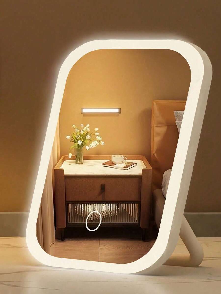 Gương trang điểm LED, gương trang điểm có đèn với 3 chế độ chiếu sáng, gương trang điểm gấp gọn di động, pin sạc 320/300mAh, quà Giáng sinh cho phụ nữ - Nhiều màu - Xem 1