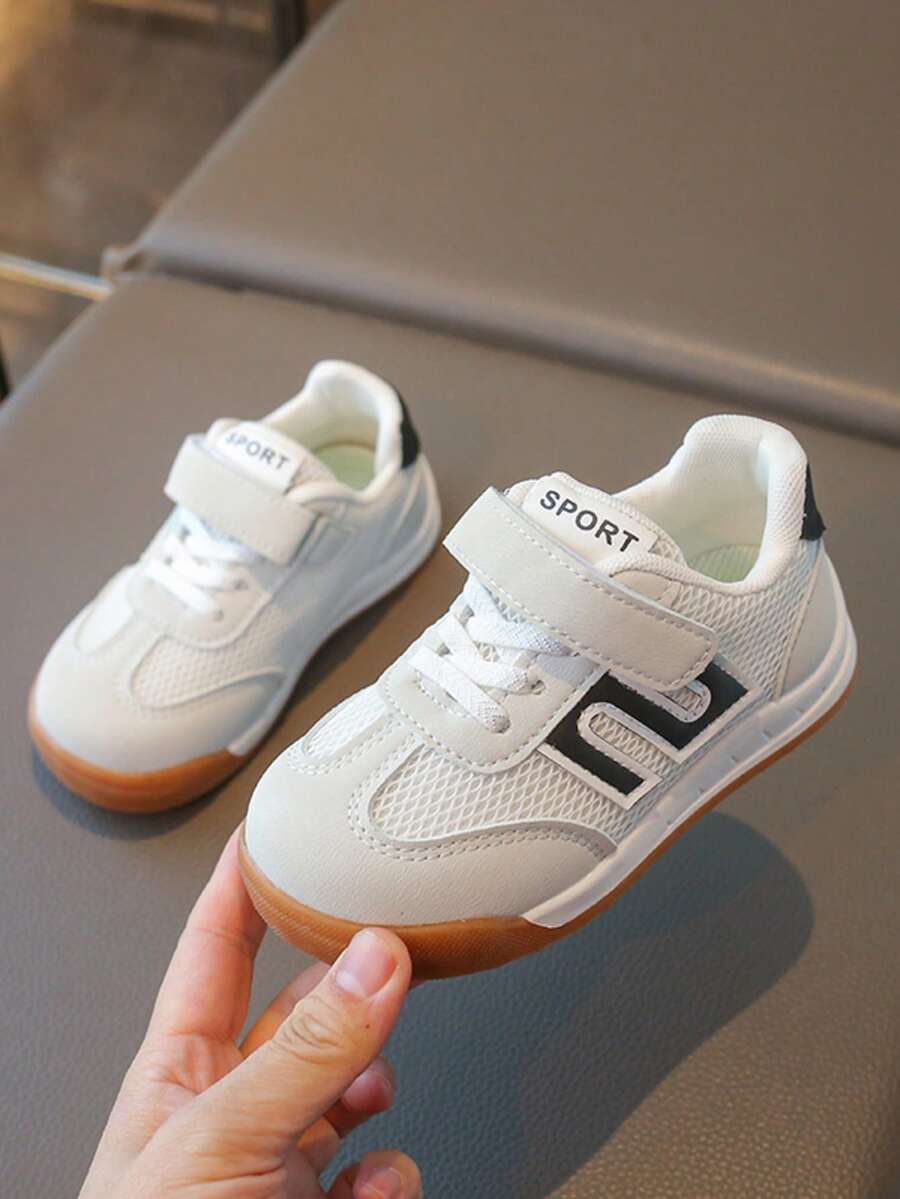 儿童运动鞋，新款春秋季女童运动鞋，软底小白鞋，男女童透气网面休闲运动鞋 - 米色 - 查看 1