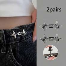 [Trending] 4pcs Star Waist Fastener Set - Adjustable Metal, White/Golden/Black, Sewing And Knitting Supplies, Durable Material, For DIY Fashion Projects / All Fabric Types / Craft Enthusiasts - Multicolor - View 21