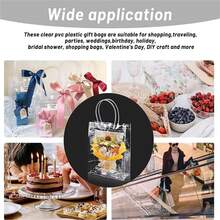 20个装，20*20*10厘米透明PVC手提袋，节日生日糖果花瓣礼品袋，PVC果冻化妆品手提袋，节日派对手提袋，节日礼品袋，可重复使用的透明手提袋，小型企业用品，超值商品，购物袋，派对袋，婚礼生日派对礼品袋，手工手提袋，派对礼品，最实惠商品 - 無色 - 查看 5
