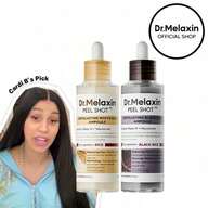  [Dr.Melaxin Official] Peel Shot Glow Rice Ampoule Duo - Serums For Brightening, Exfoliating, And Moisturizing - Suitable For All Skin Types