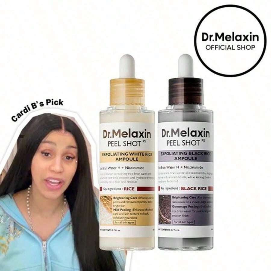 [Dr.Melaxin Official] Peel Shot Glow Rice Ampoule Duo - Serums For Brightening, Exfoliating, And Moisturizing - Suitable For All Skin Types - 水楊酸 - 查看 1
