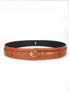 Casual Fashion Versatile Solid Color Buckle Belt, Random Delivery Fall, Autumn, Halloween - Coffee Brown - View 8