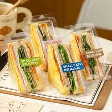 20/50pcs Sandwich Containers | PET Material, Transparent, Suitable For Freezing, Perfect For Storing Sandwiches, Sushi, Salads, Essential For Office, Picnic, Home Organization - Multicolor - View 4