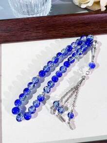 3pcs 10mm Glass Crackle Muslim Prayer Beads Tasbih Bracelet - Multicolor - View 8