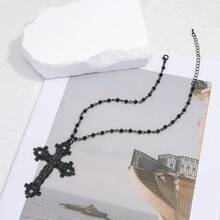 1件哥特式十字架吊坠项链，朋克风格颈链，日常百搭 - 彩色 - 查看 7