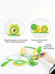 Children's Outdoor Exploration Insect Collection Set, Suitable For Elementary And Kindergarten Bug Catching Toys, Includes Magnifying Glass, Observation Box, Insect Tweezers, Storage Bag, Easy To Carry, Applicable For Outdoor Exploration, Spring Outings, Park Play And Insect Exploration Tool Set. Camping, Gardening, Holiday Birthday Novelty Gift - Multicolor - View 8